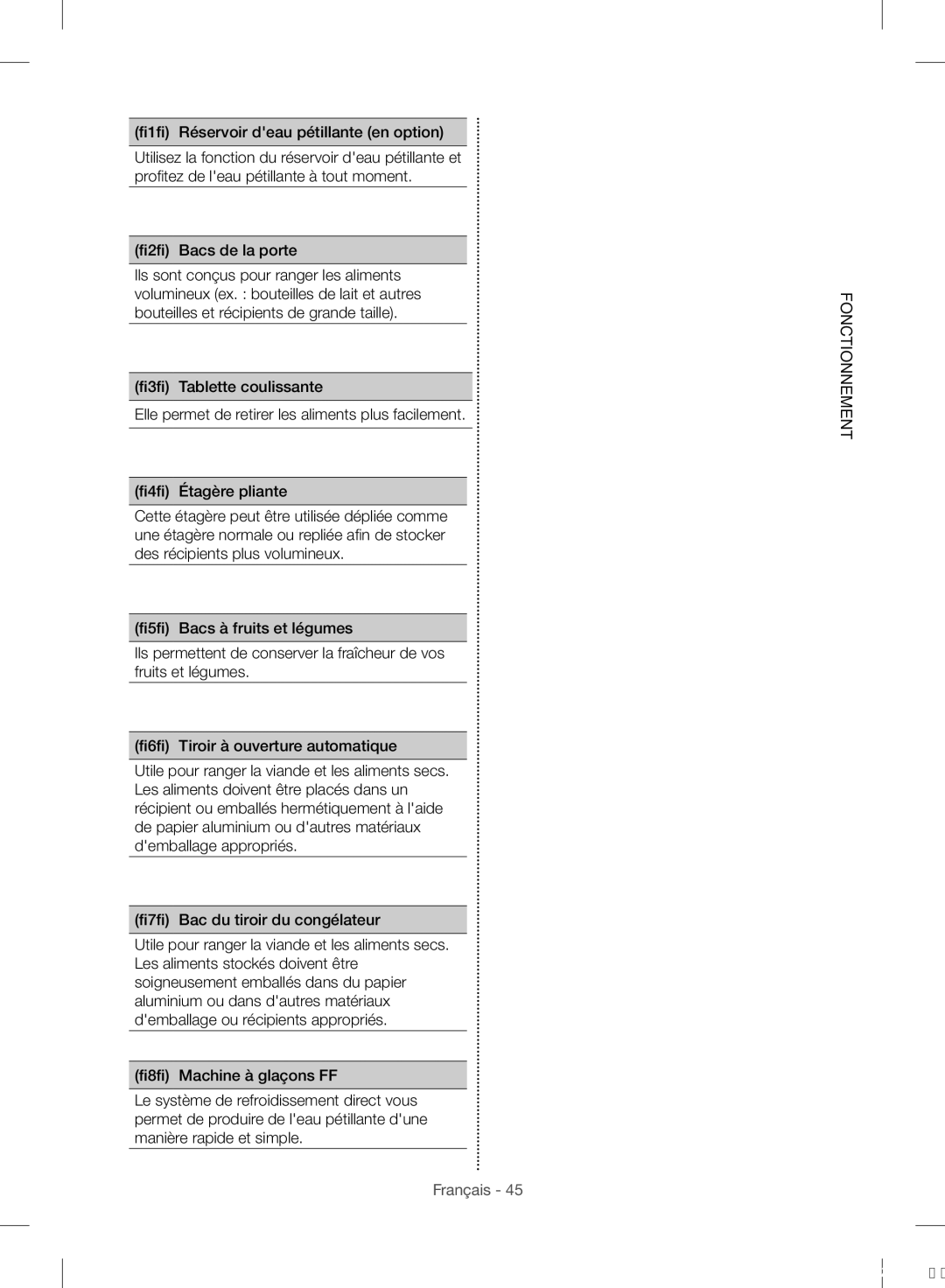 Samsung RF24HSESBSR/EF manual Tablette coulissante 