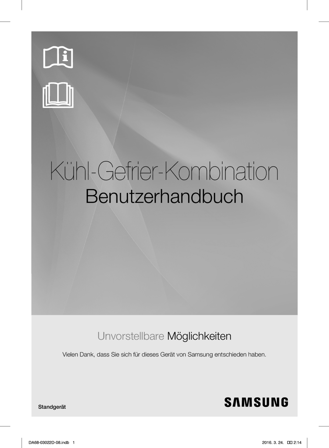 Samsung RF24HSESCSR/EE, RF24HSESBSR/EG manual Kühl-Gefrier-Kombination, Standgerät 