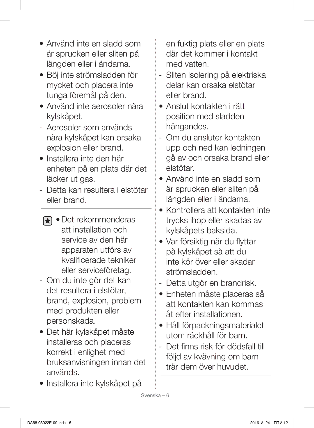 Samsung RF24HSESCSR/EE manual Svenska 