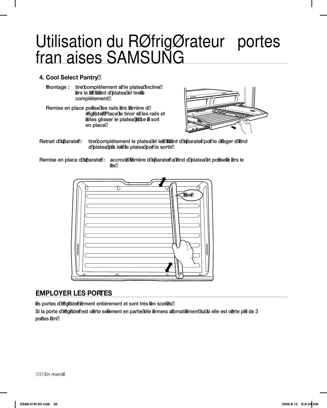 Samsung RF263 user manual EMploYeR leS poRteS, Cool Select Pantry 