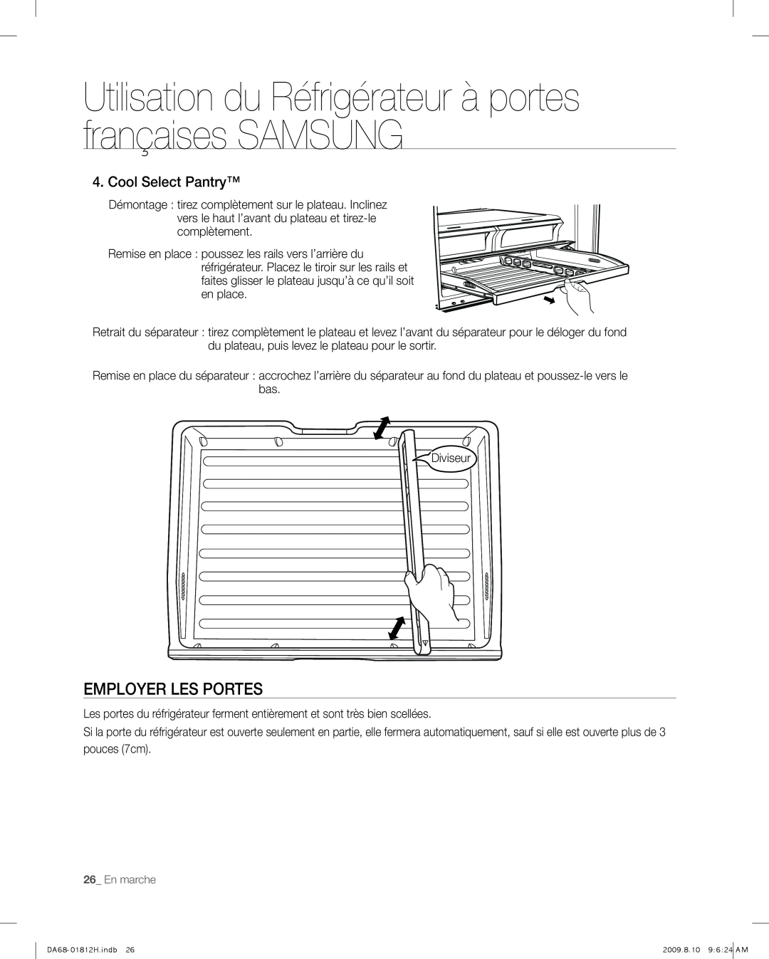 Samsung RF263 user manual eMploYeR leS poRteS 