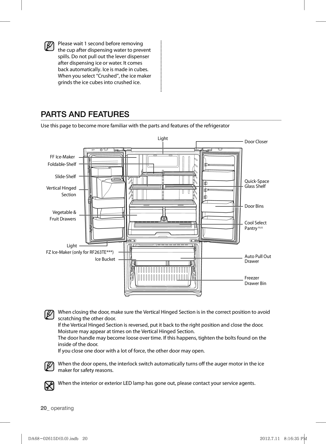 Samsung RF263BEAESP/ML manual Door Bins 