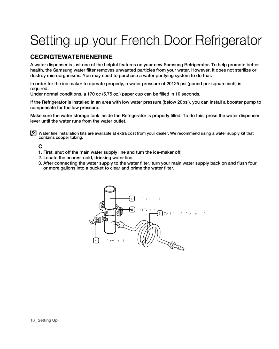 Samsung RF265AB, RF266AB user manual Checking the Water Dispenser Line, Connecting to the water supply line 