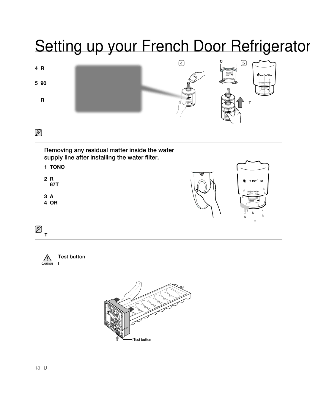 Samsung RF265AB, RF266AB user manual Test button 