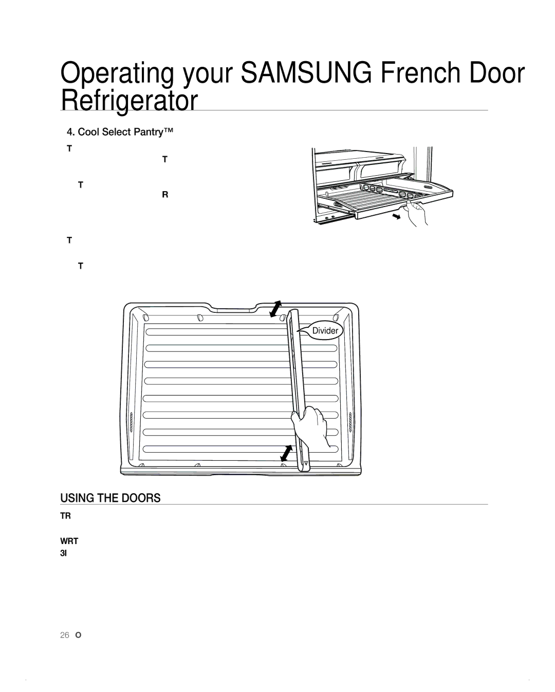 Samsung RF265AB, RF266AB user manual Using the Doors, Cool Select Pantry 