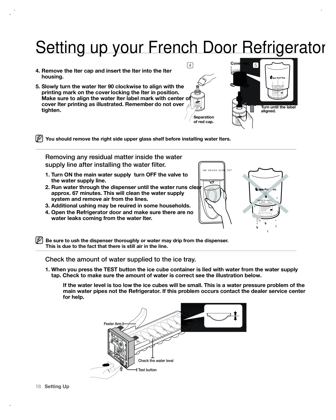 Samsung RF266AA, RF265AA user manual Check the amount of water supplied to the ice tray 