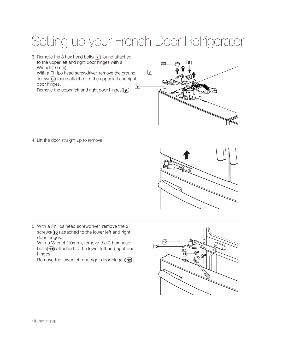 Samsung RF267AA user manual With a Philips head screwdriver, remove the ground 