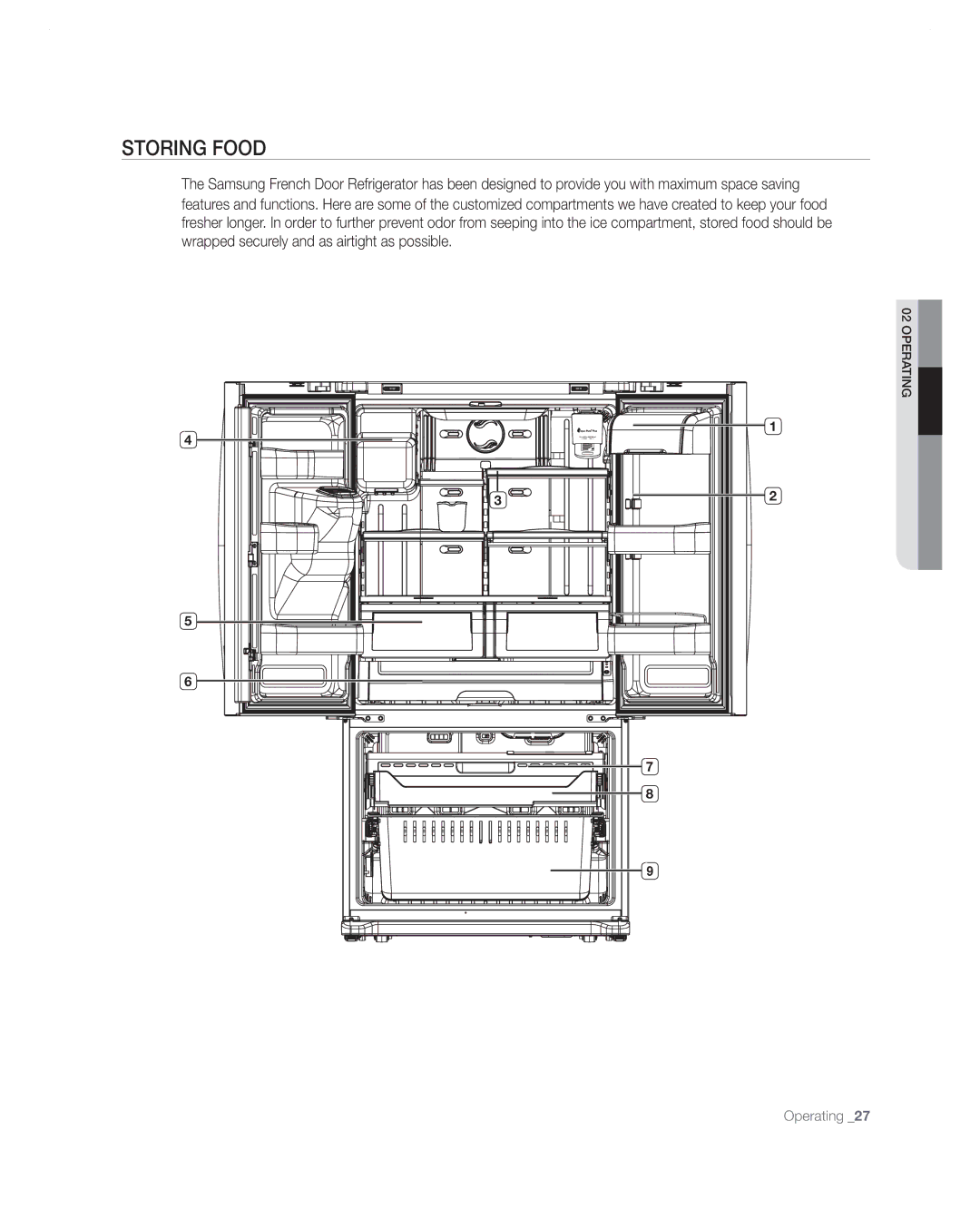 Samsung RF267AA user manual Storing Food 