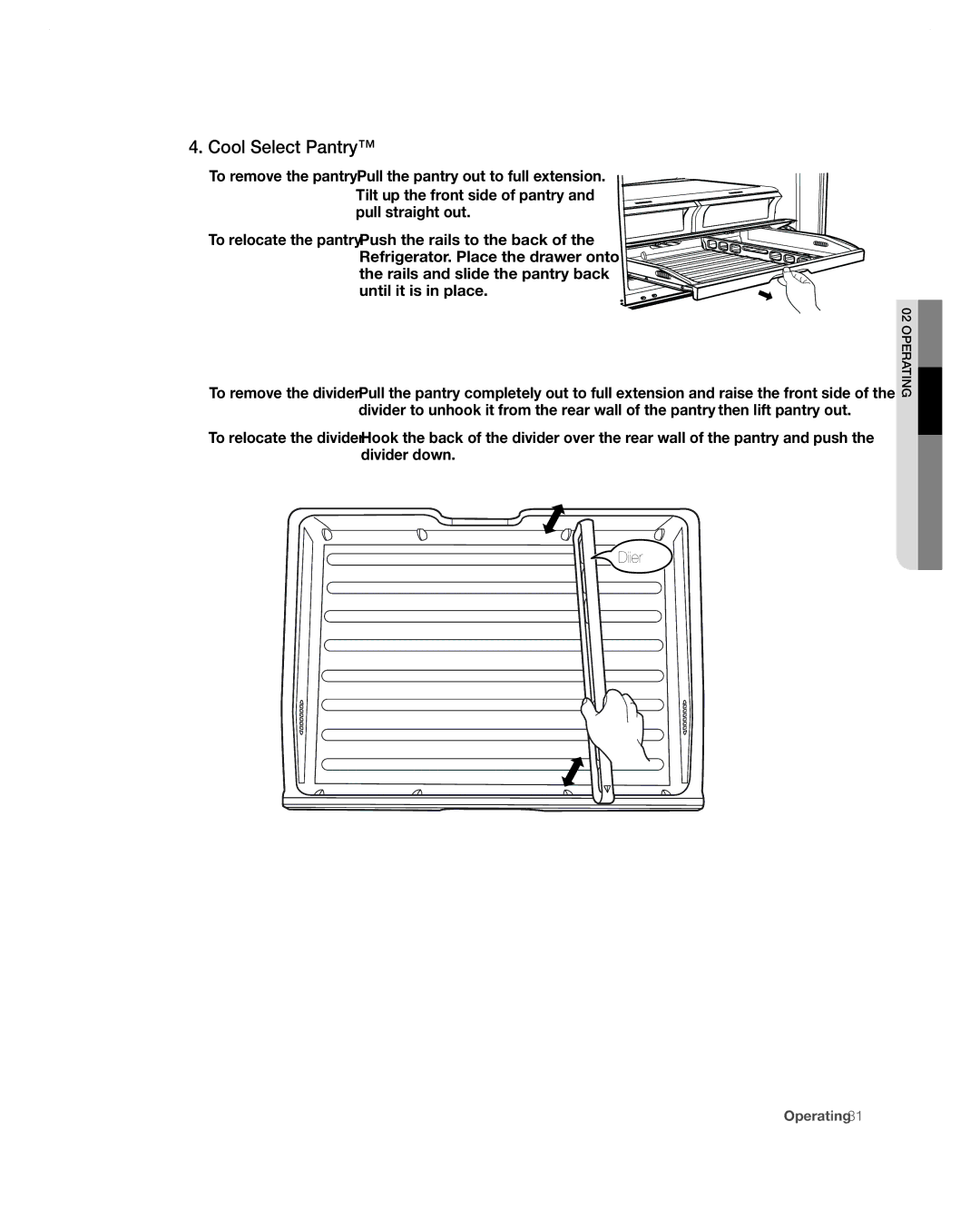 Samsung RF267AA user manual Cool Select Pantry 