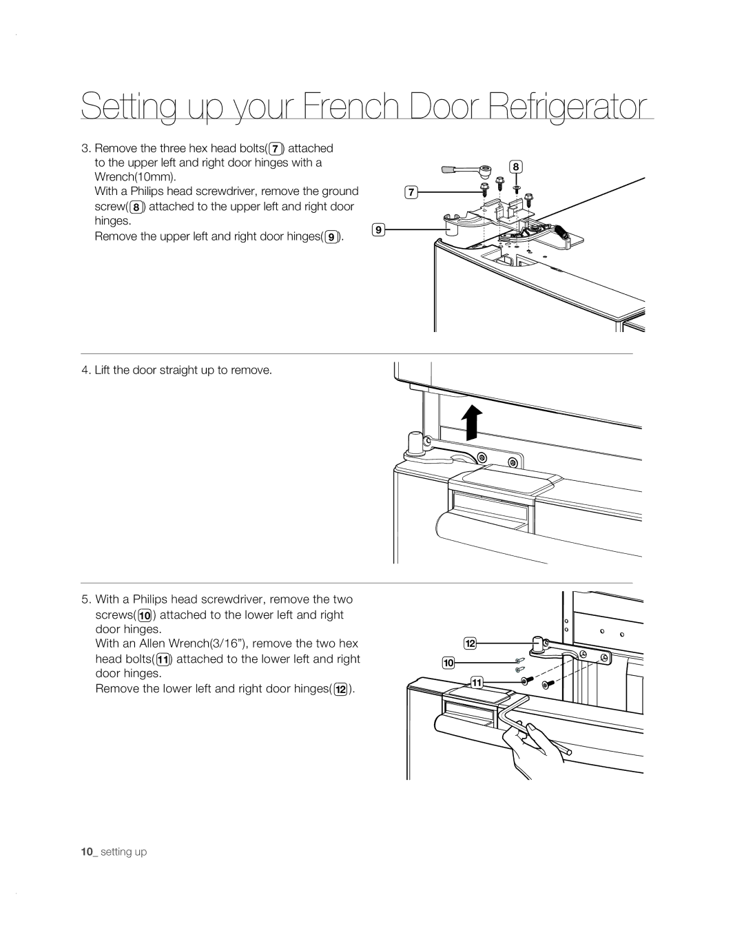 Samsung RF267AB user manual Setting up your French Door Refrigerator 