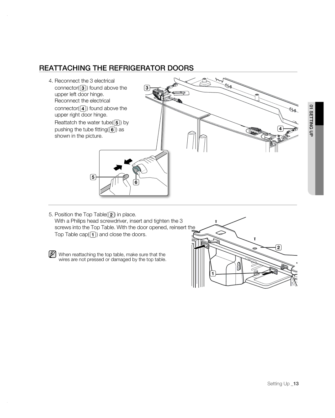 Samsung RF267AB user manual Position the Top in place 