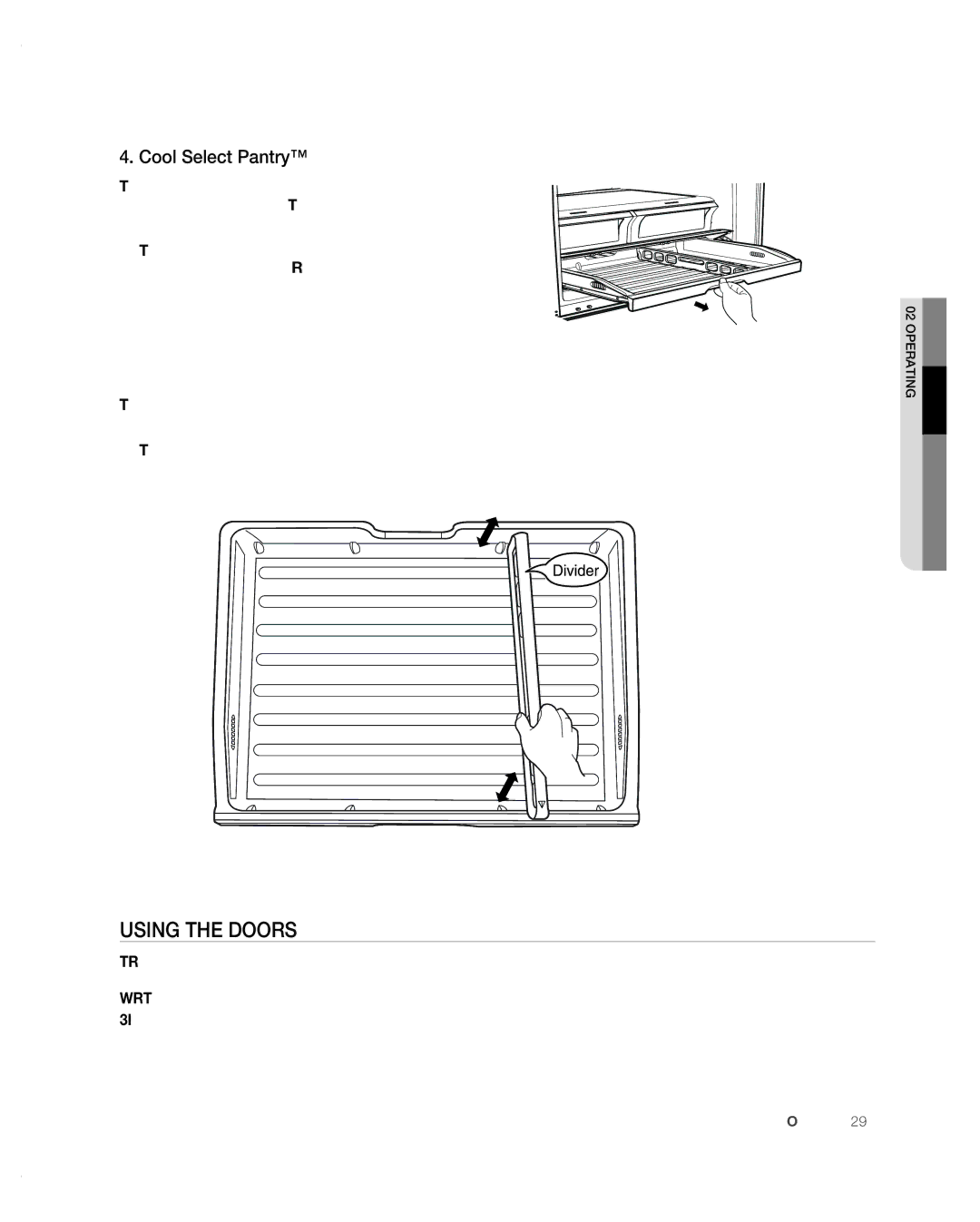 Samsung RF267AB user manual Using the Doors, Cool Select Pantry 