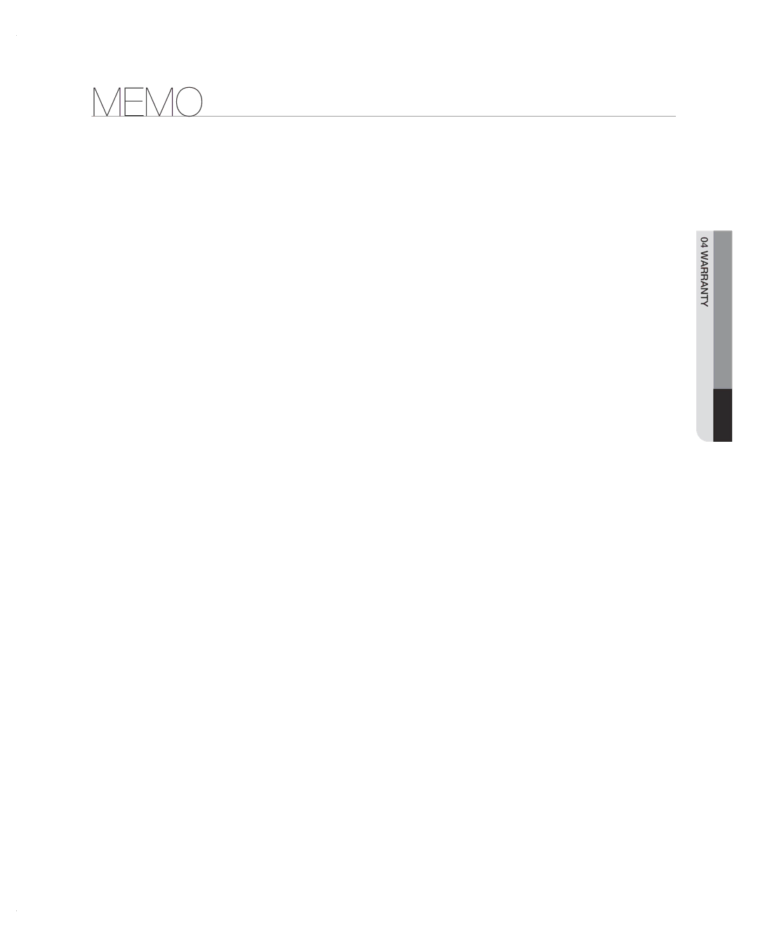 Samsung RF267AB user manual Memo 