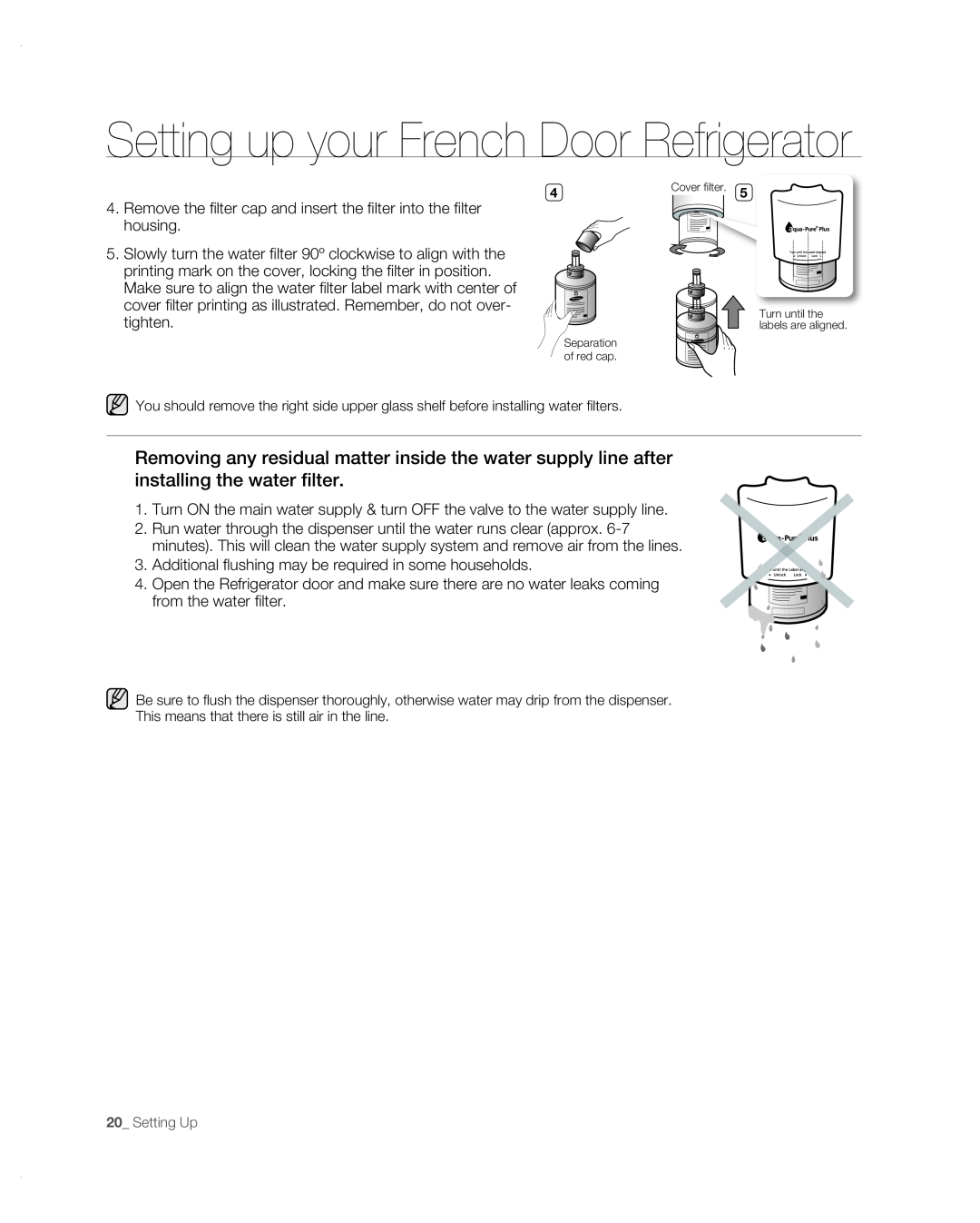 Samsung RF267AB user manual Setting up your French Door Refrigerator 