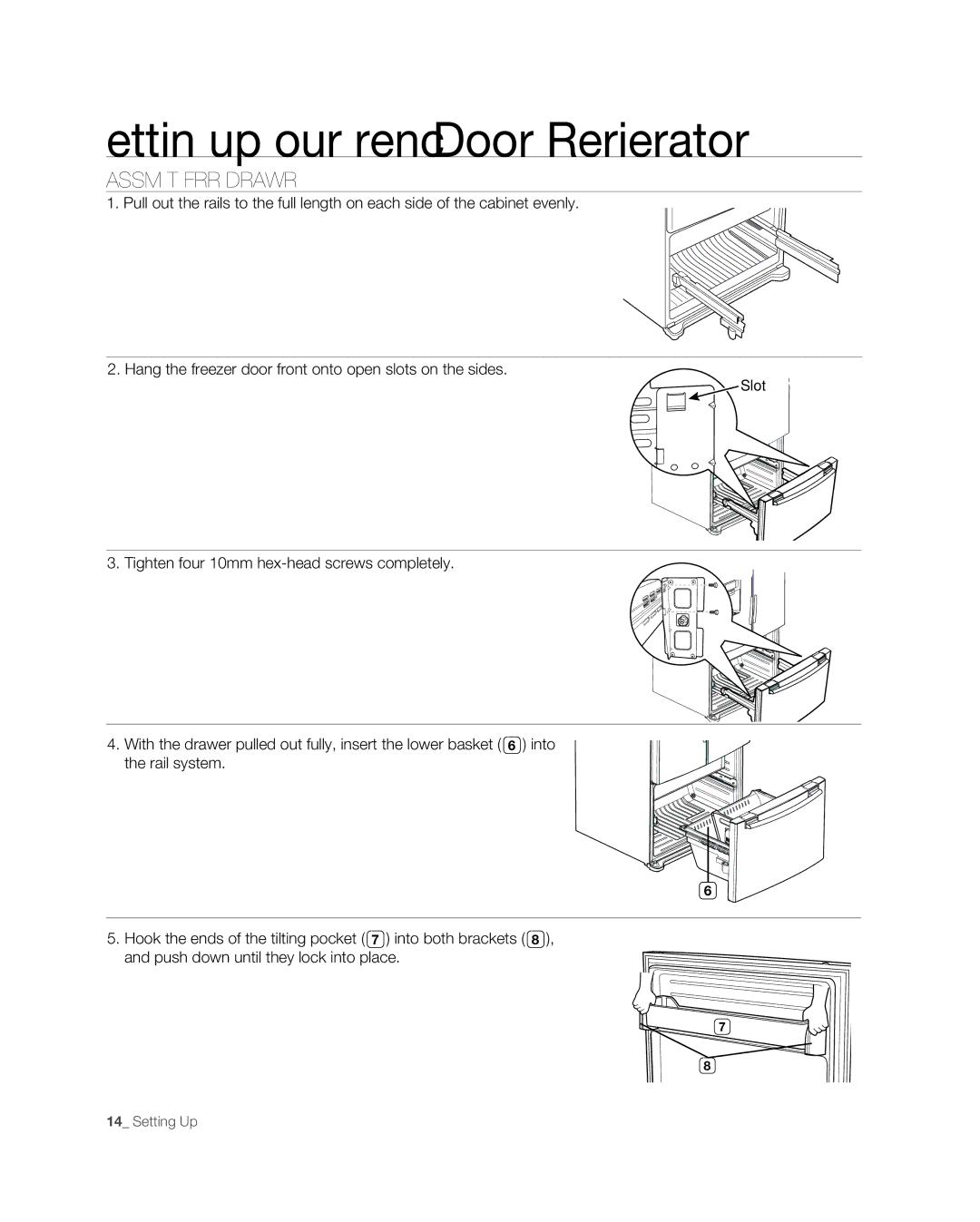 Samsung RF267ABPN user manual Assemble the freezer drawer 