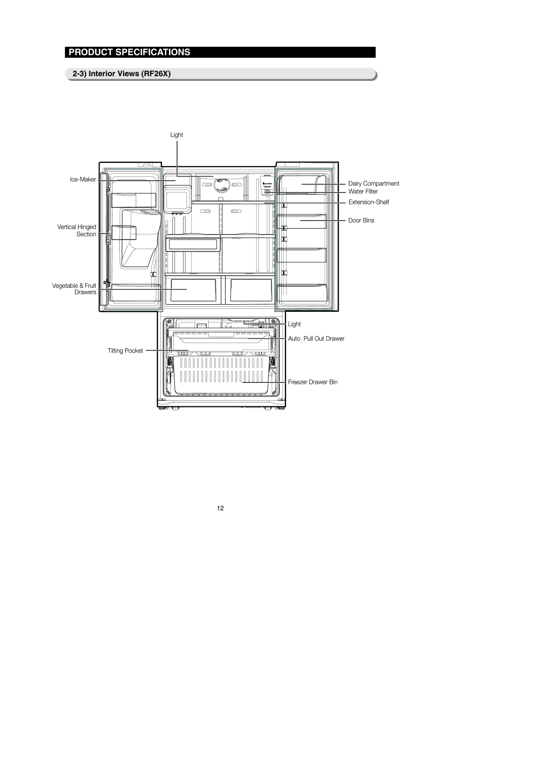 Samsung RF26XAEPN, RF267AEBP, RF267AE**, RF26XAERS, RF26XAE**, RF26XAEXAA, RF267AERS, RF267AEWP, RF267AEXAA Interior Views RF26X 