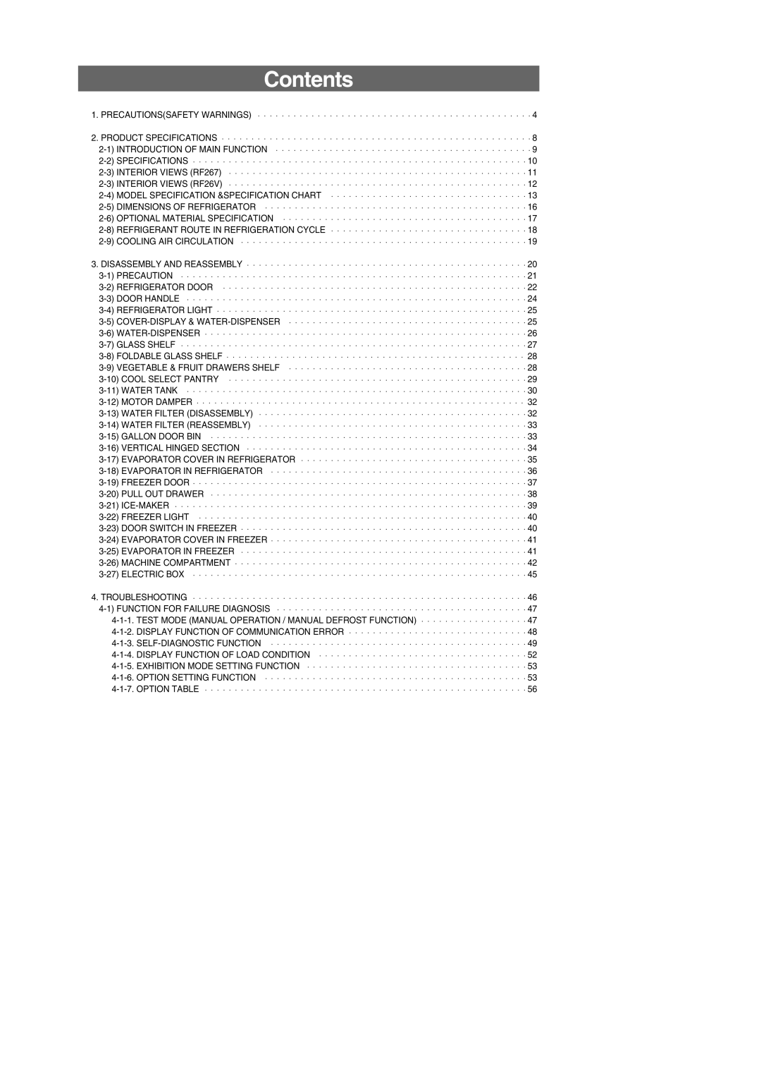 Samsung RF26XAEPN, RF267AEBP, RF267AE**, RF26XAERS, RF26XAE**, RF26XAEXAA, RF267AERS, RF267AEWP, RF267AEXAA, RF267AEPN Contents 