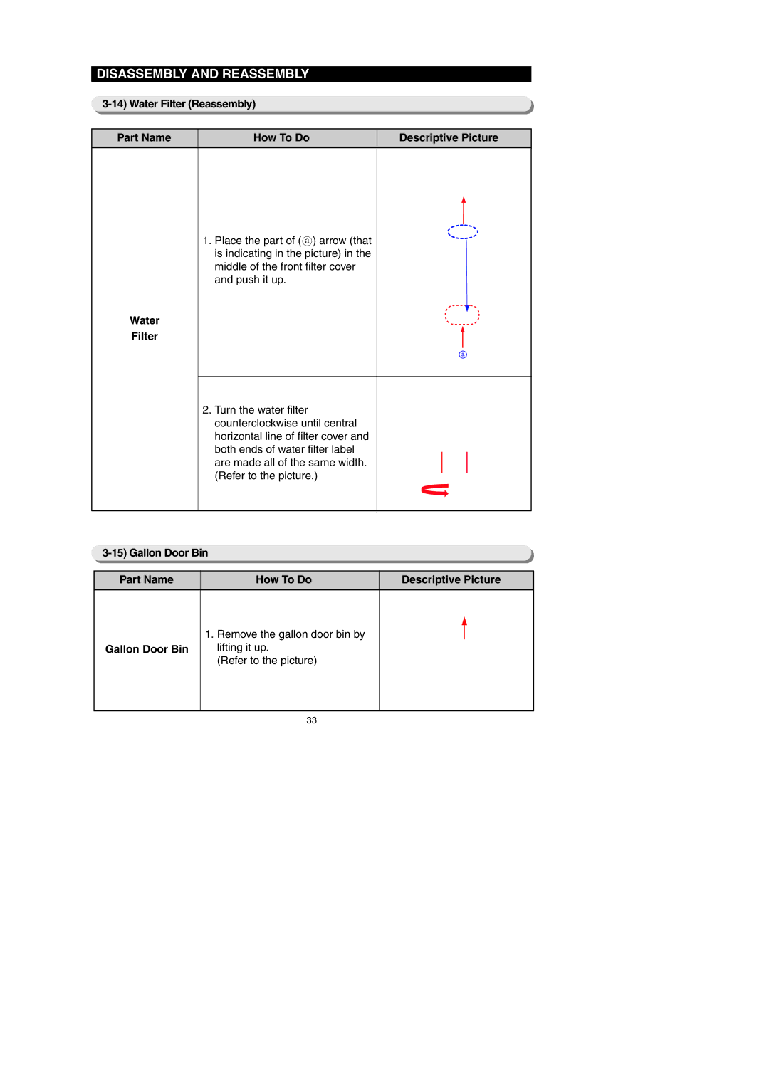 Samsung RF26XAE** Gallon Door Bin Part Name How To Do Descriptive Picture, Remove the gallon door bin by, Lifting it up 