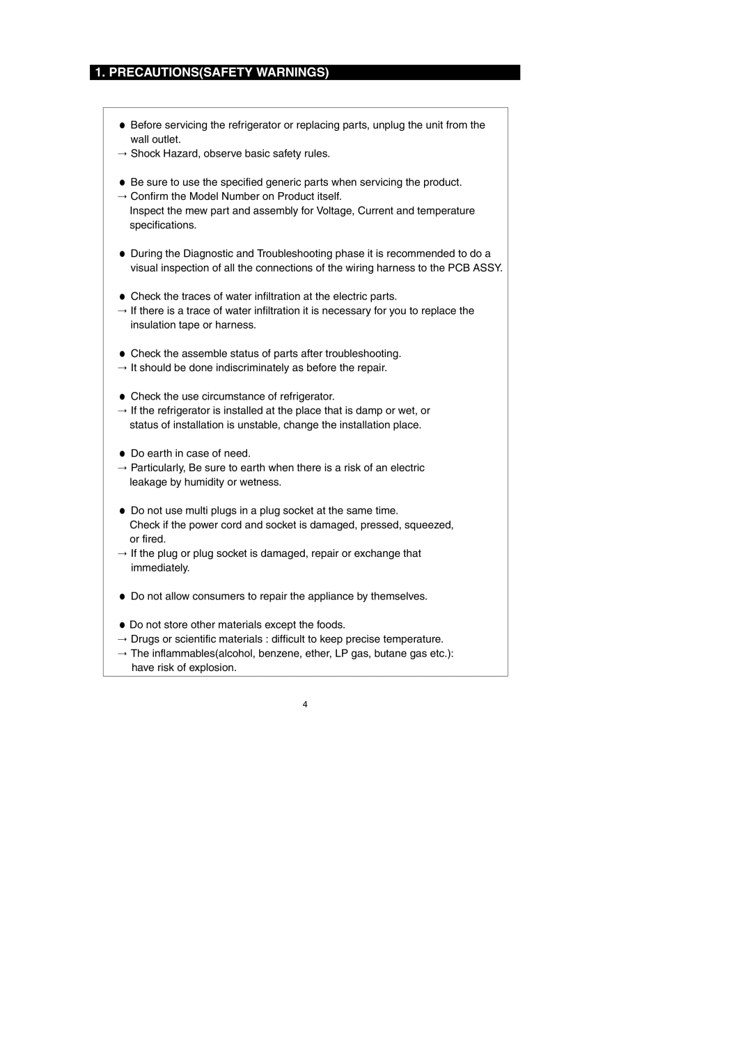 Samsung RF26XAEXAA, RF267AEBP, RF267AE**, RF26XAERS, RF26XAEPN, RF26XAE**, RF267AERS, RF267AEWP Precautionssafety Warnings 