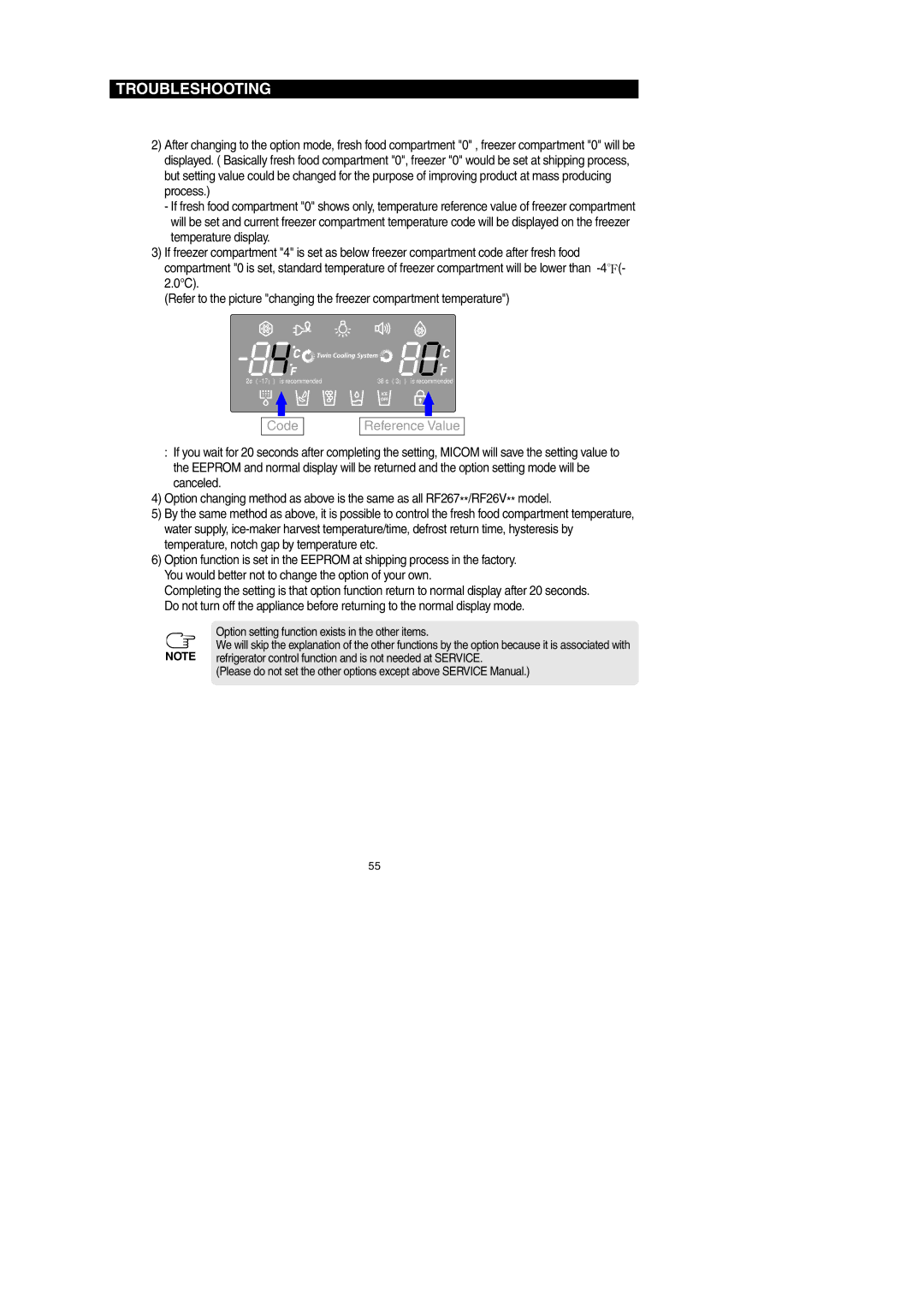 Samsung RF267AERS, RF267AEBP, RF267AE**, RF26XAERS, RF26XAEPN Refrigerator control function and is not needed at Service 