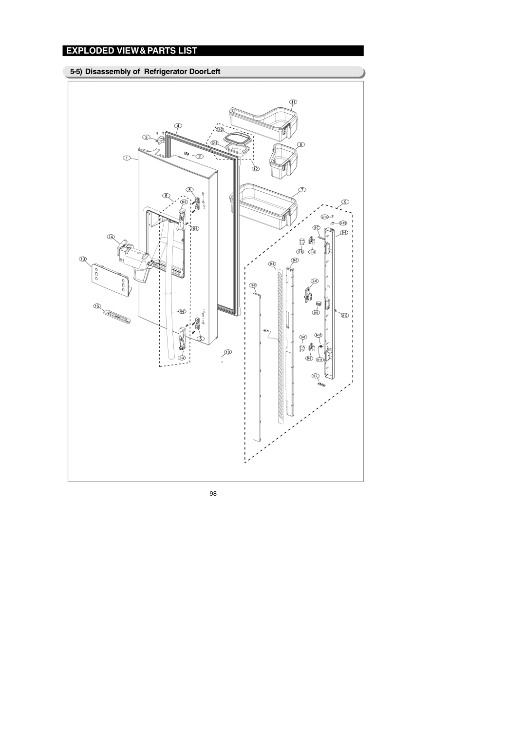 Samsung RF267AEPN, RF267AEBP, RF267AE**, RF26XAERS, RF26XAEPN, RF26XAE**, RF26XAEXAA Disassembly of Refrigerator DoorLeft 