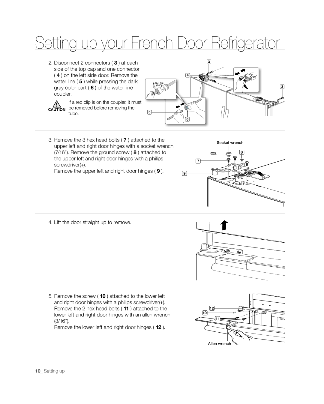 Samsung RF268AB user manual If a red clip is on the coupler, it must Tube.5 