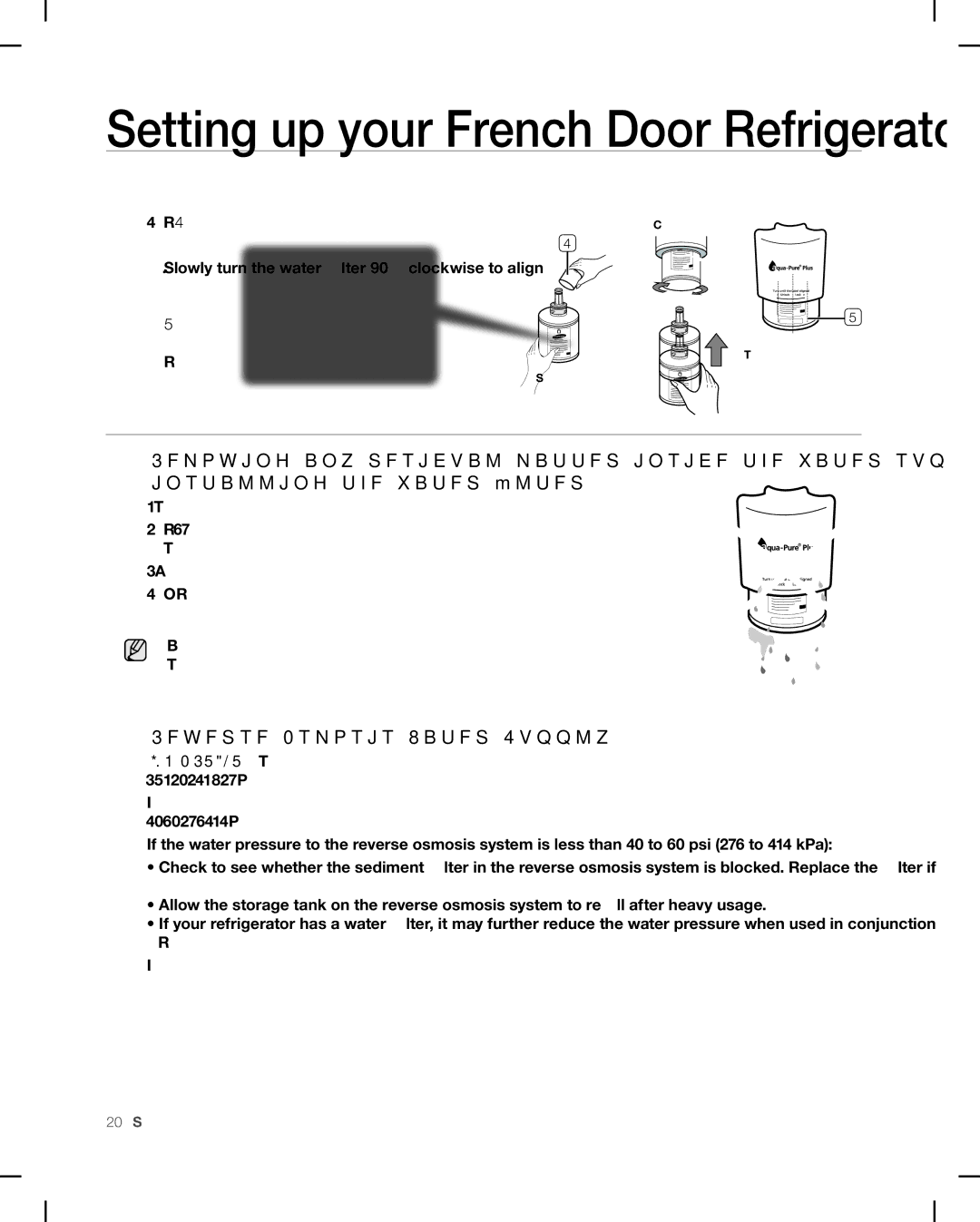 Samsung RF268AB user manual Reverse Osmosis Water Supply 