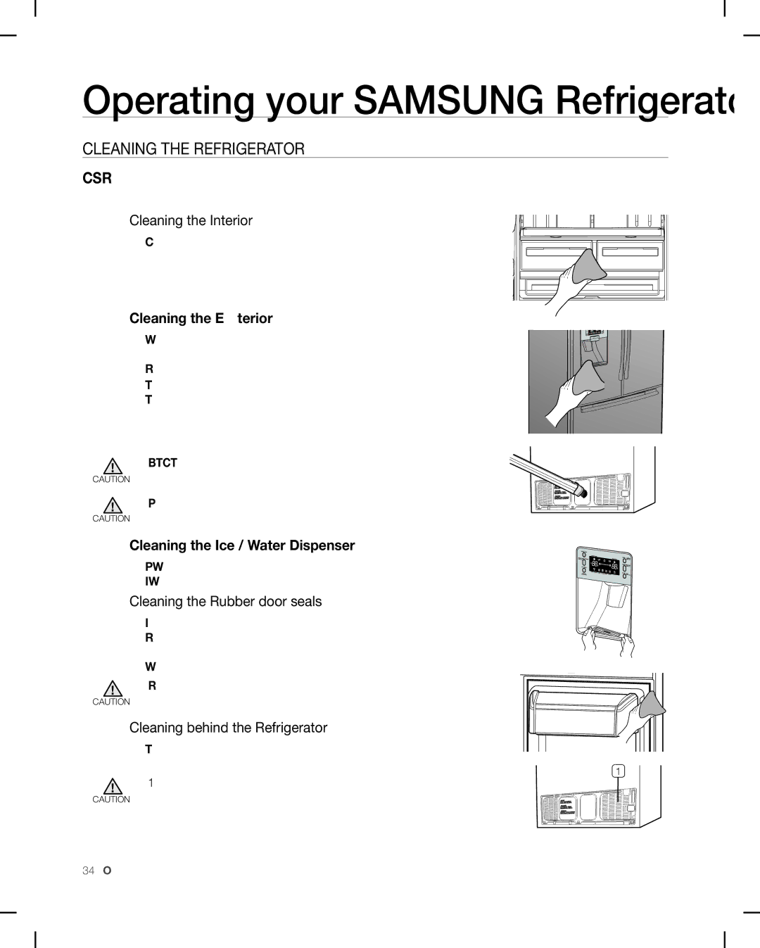 Samsung RF268AB user manual CLEAninG tHE REFRiGERAtoR 