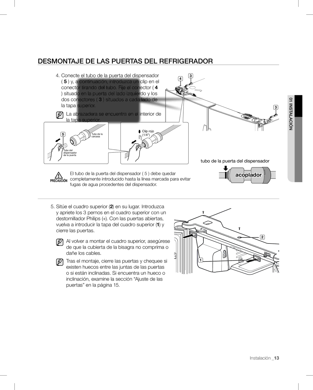 Samsung RF268AB user manual Acoplador 