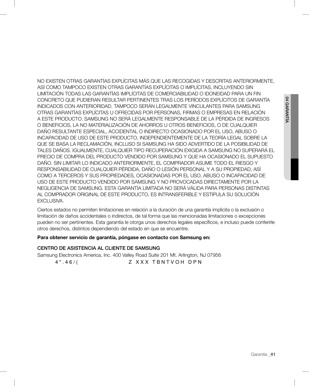 Samsung RF268AB user manual Centro DE Asistencia AL Cliente DE Samsung 