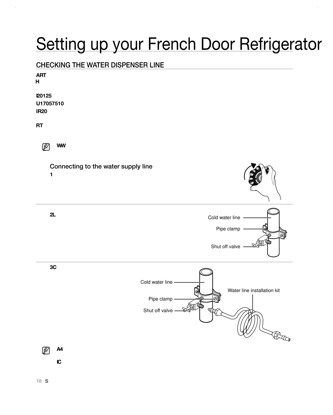 Samsung RF268ABWP user manual Checking the Water Dispenser Line, Connecting to the water supply line 