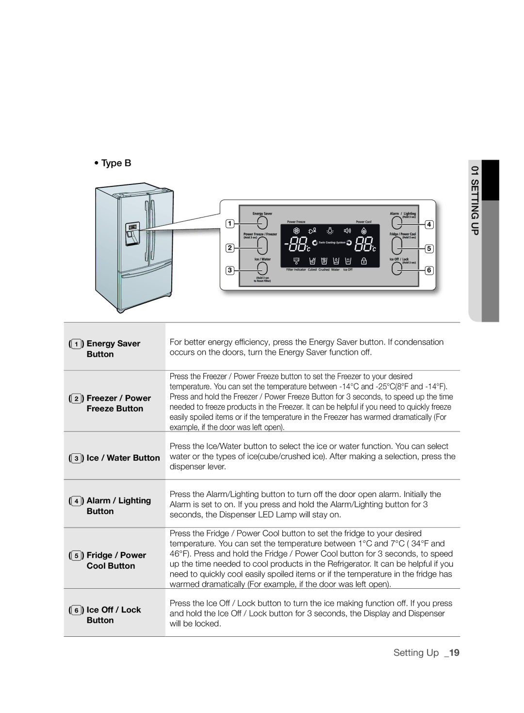 Samsung RF26NEBP1/SML, RF26NBUS2/SML, RF26NBBP1/SML, RF26NESH1/SML, RF26NBBP2/SML, RF26NEUS1/SML, RF26NEWP1/SML manual Setting Up 