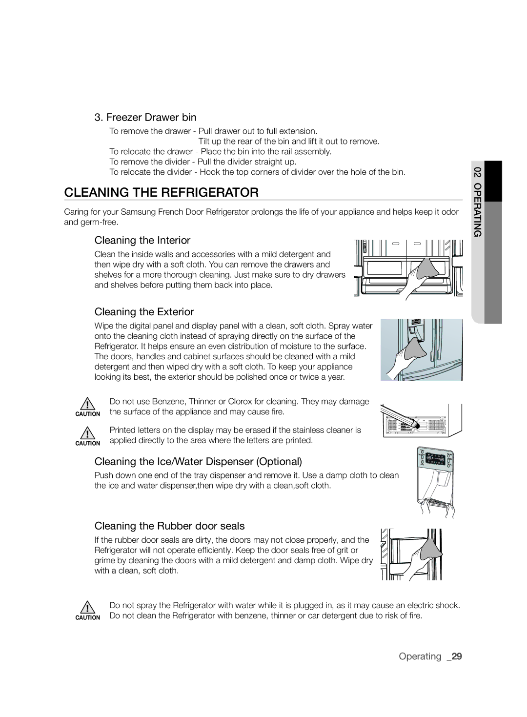 Samsung RF26NEWP1/SML, RF26NBUS2/SML, RF26NBBP1/SML, RF26NESH1/SML, RF26NBBP2/SML, RF26NEUS1/SML ClEANING ThE Refrigerator 