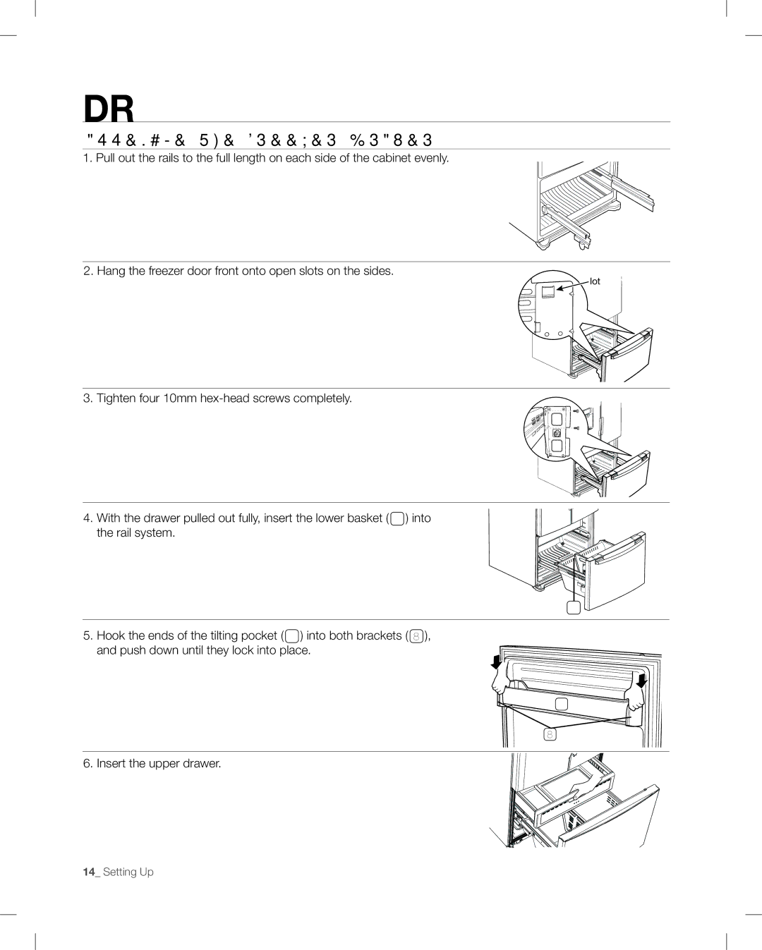 Samsung RF26V user manual Assemble the freezer drawer 