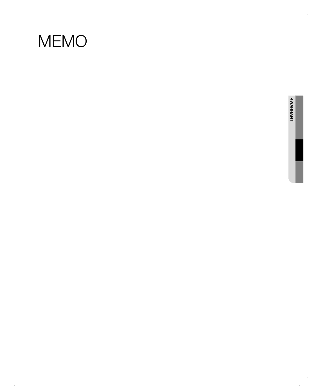 Samsung RF26VAB user manual Memo 