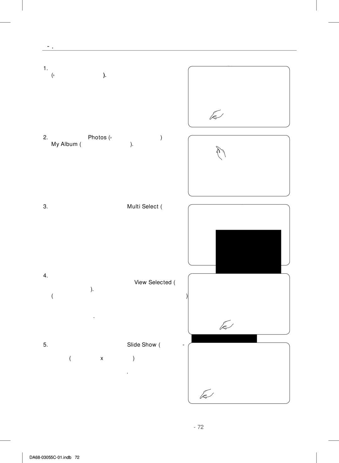 Samsung RF28HMELBSR/ML manual Запуск слайд-шоу 