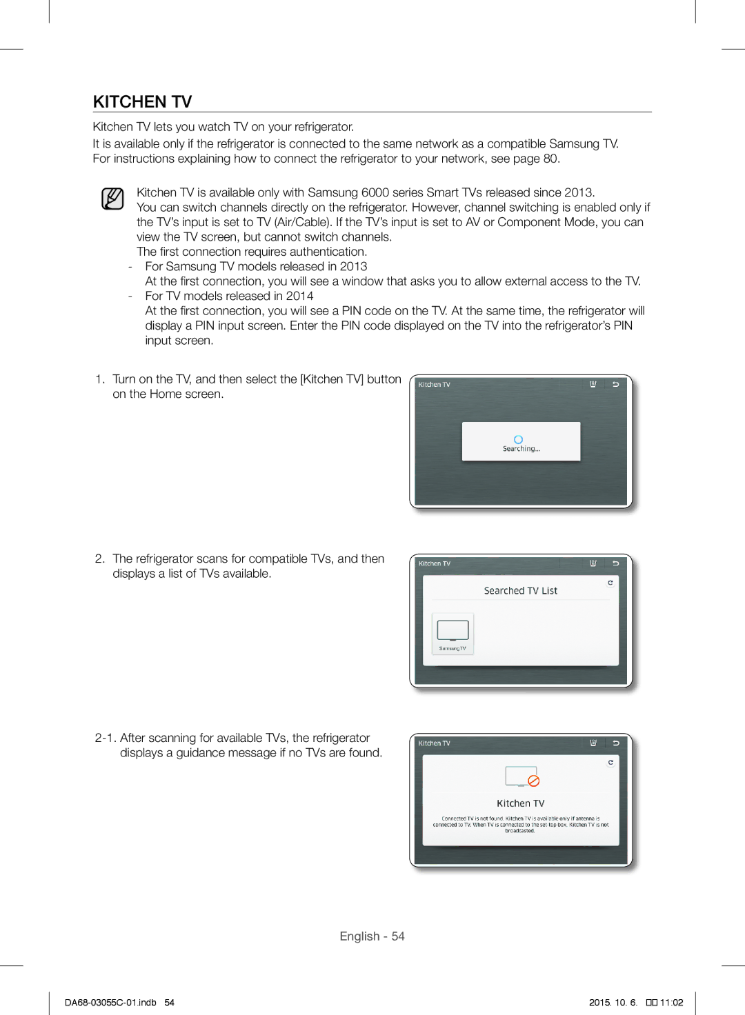 Samsung RF28HMELBSR/ML manual Kitchen TV lets you watch TV on your refrigerator 