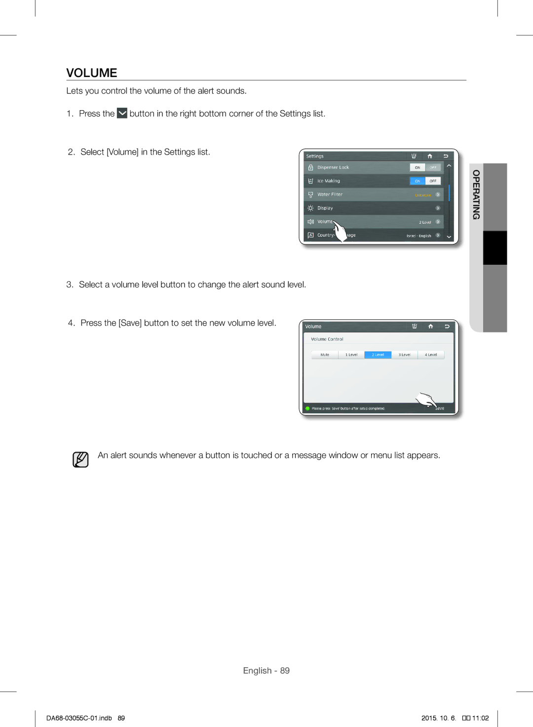 Samsung RF28HMELBSR/ML manual Volume 