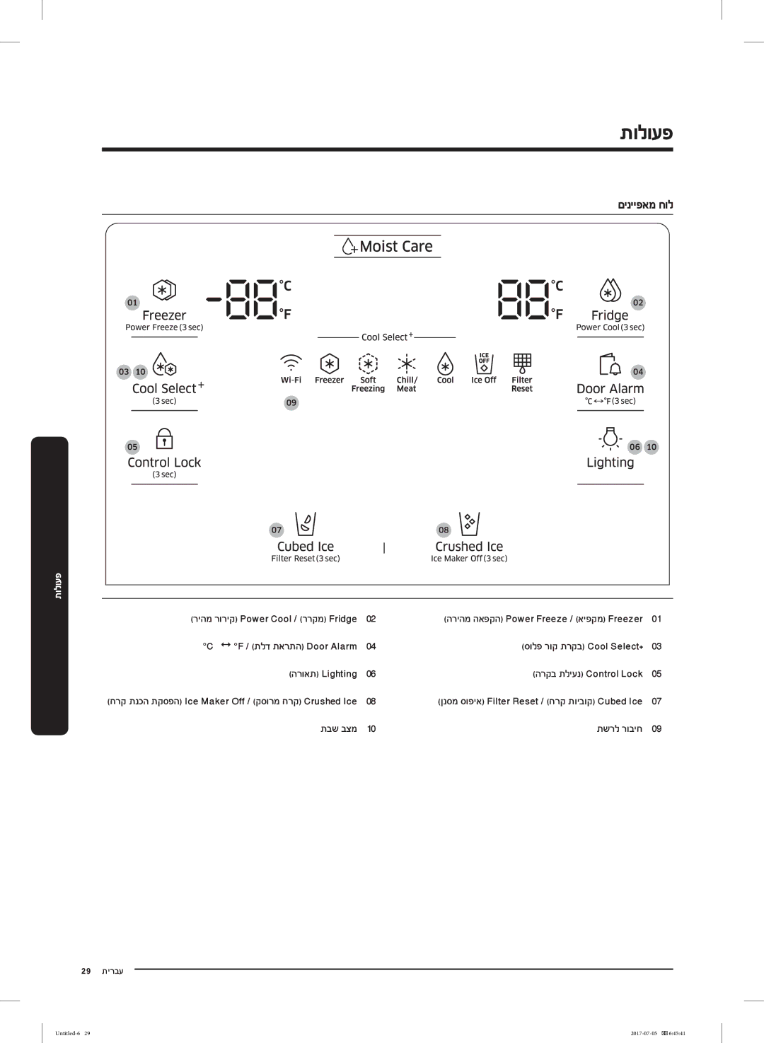 Samsung RF28K9070SR/ML manual םינייפאמ חול, ריהמ רוריק Power Cool / ררקמ Fridge, תבש בצמ תשרל רוביח 