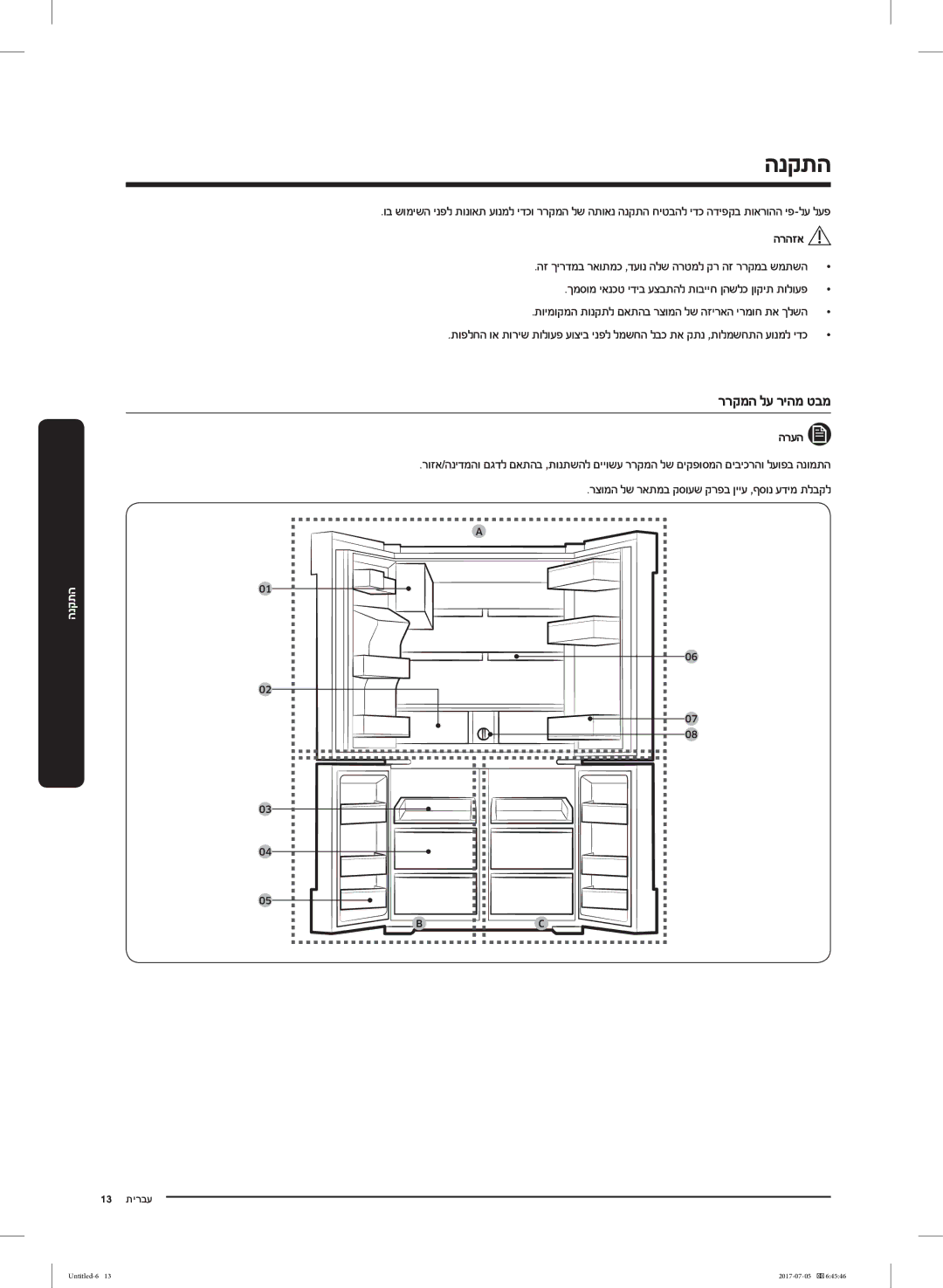 Samsung RF28K9070SR/ML manual ררקמה לע ריהמ טבמ, ךמסומ יאנכט ידיב עצבתהל תובייח ןהשלכ ןוקית תולועפ 