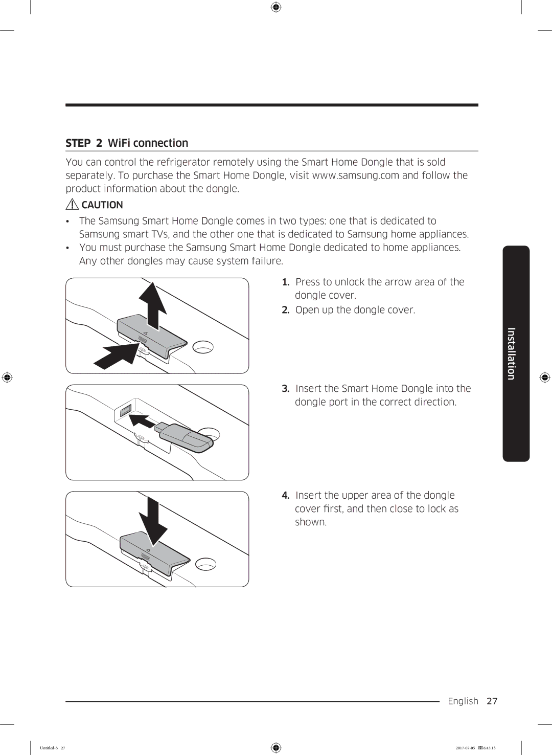 Samsung RF28K9070SR/ML manual WiFi connection 