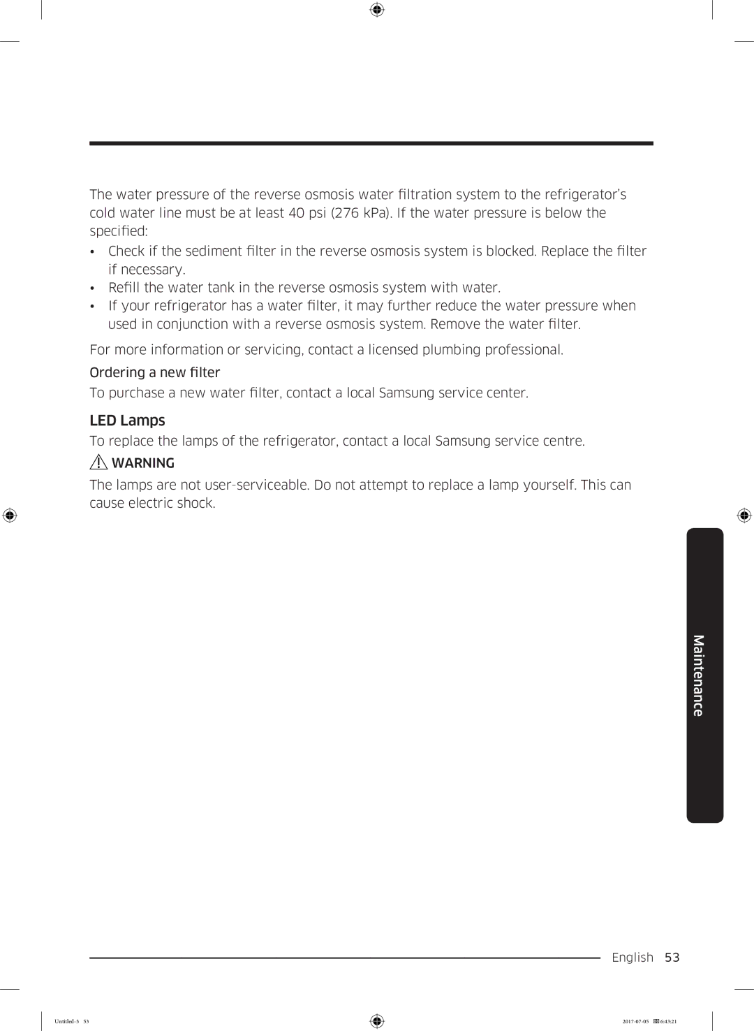 Samsung RF28K9070SR/ML manual LED Lamps 