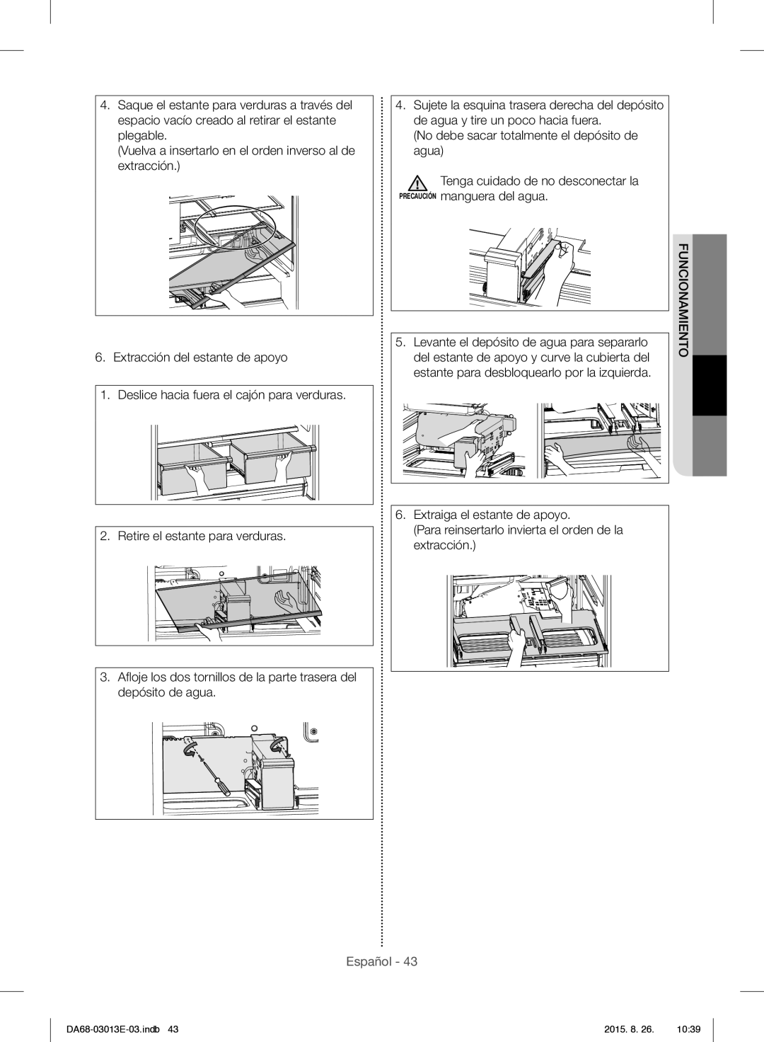 Samsung RF34H9950S4/ES manual Funcionamiento 