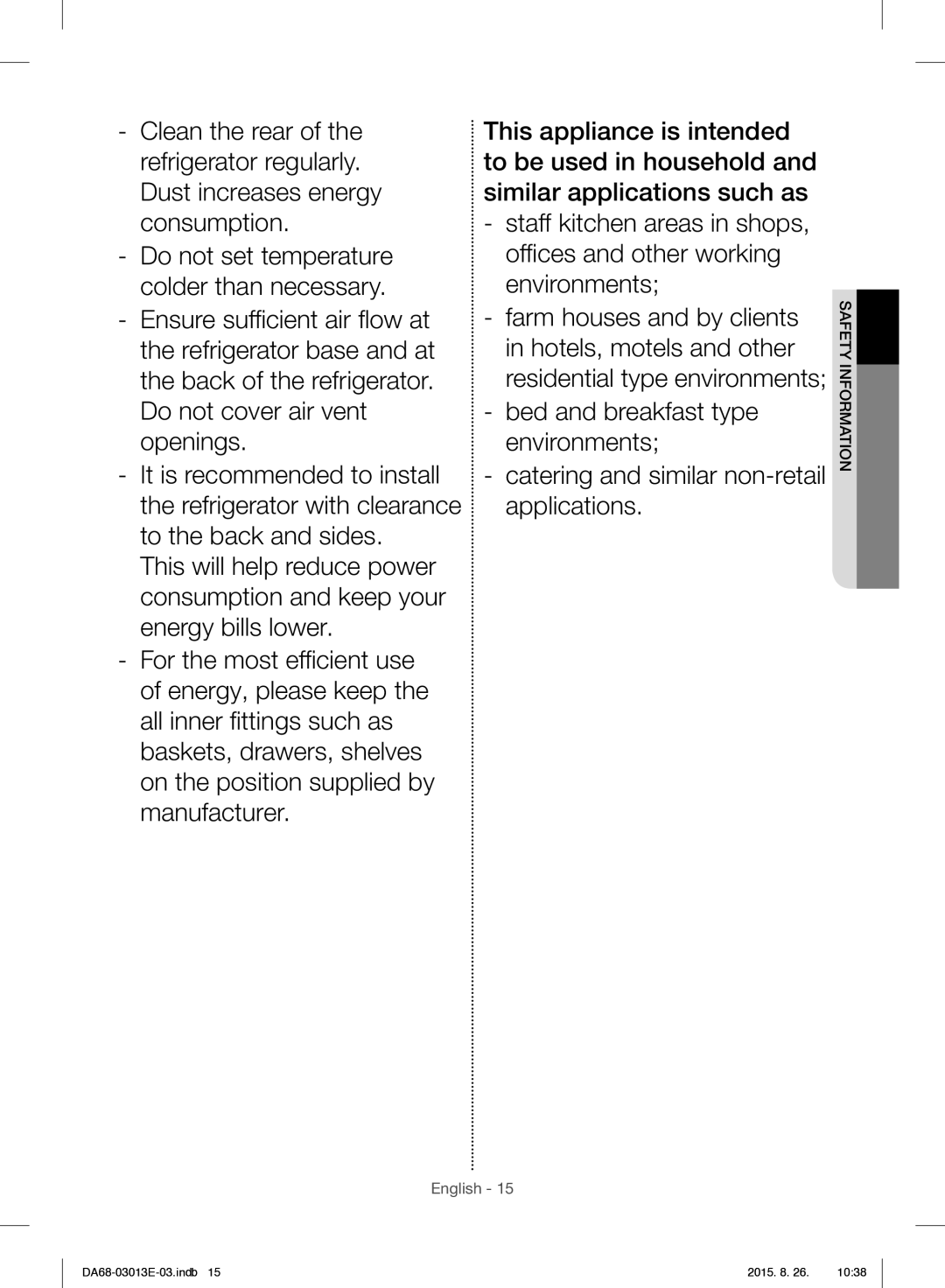 Samsung RF34H9950S4/ES manual Safety Information 