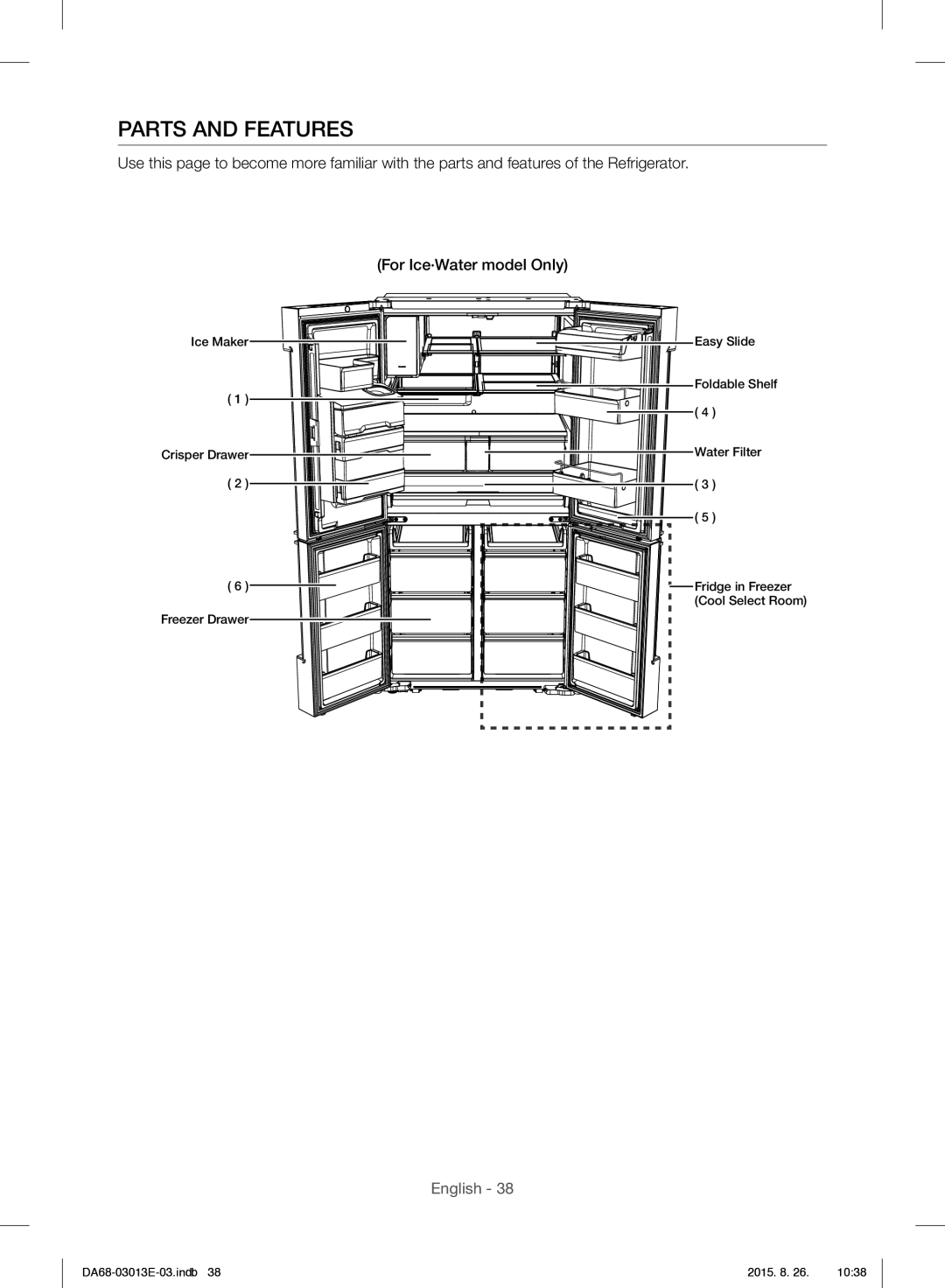 Samsung RF34H9950S4/ES manual Parts and Features 