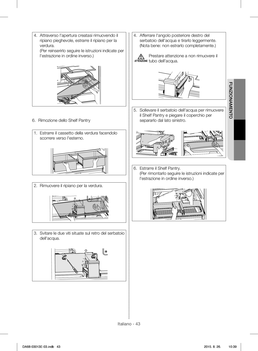 Samsung RF34H9950S4/ES manual Funzionamento 