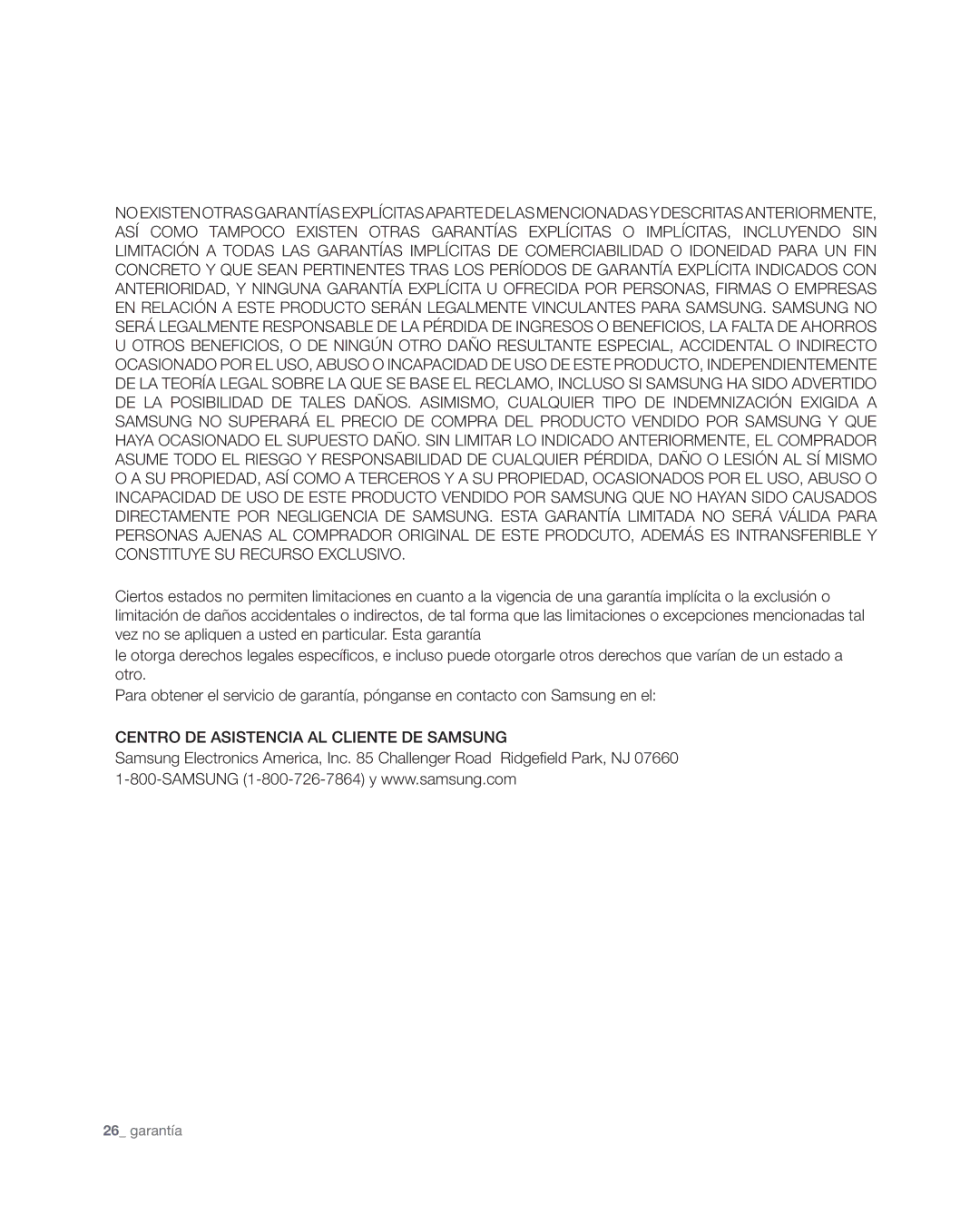 Samsung RF4267HA user manual Centro DE Asistencia AL Cliente DE Samsung 