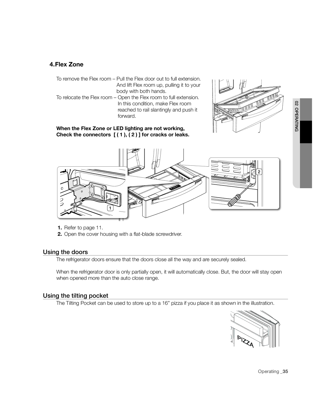 Samsung RF4287HA user manual Using the doors 