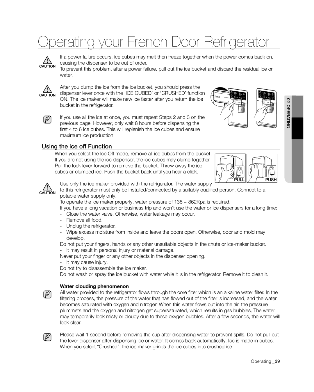 Samsung RF4287HARS user manual Using the ice off Function 