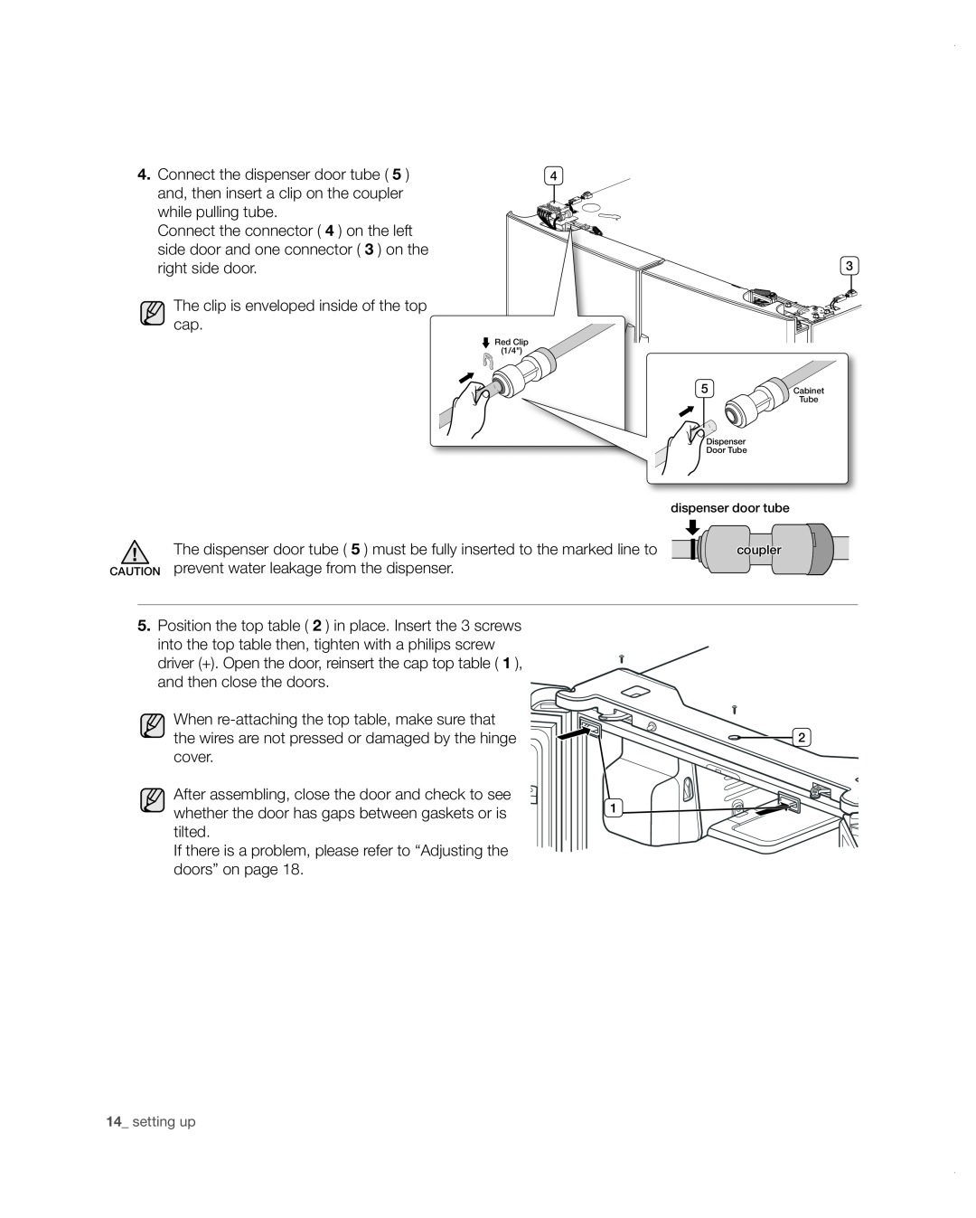 Samsung RF4287HARS user manual The clip is enveloped inside of the top cap 